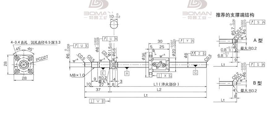 KURODA GP0802DS-AAFR-0170B-C3S 日本黑田丝杆和THK丝杆